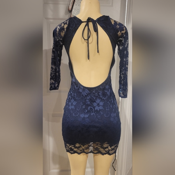 Blue Lace GB Dress sz small - Picture 3 of 4